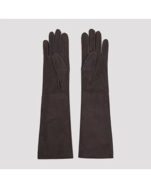 Lanvin Brown Long Slim Goatskin Gloves