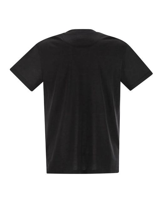 PT Torino Black Silk And Cotton Jersey Knit for men