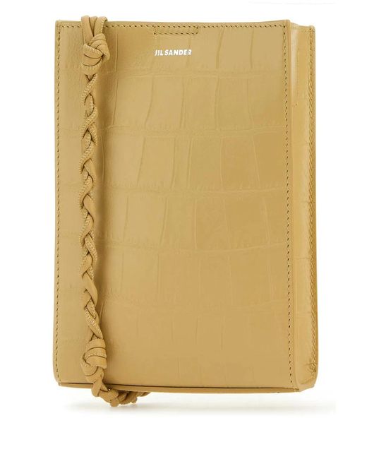 Jil Sander Yellow Leather Small Tangle Shoulder Bag