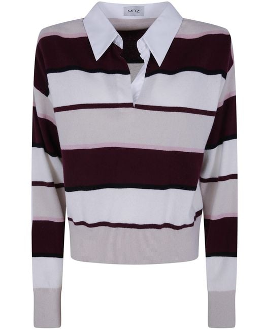 Mrz Natural Oversized Long Sleeves Polo Neck Sweater