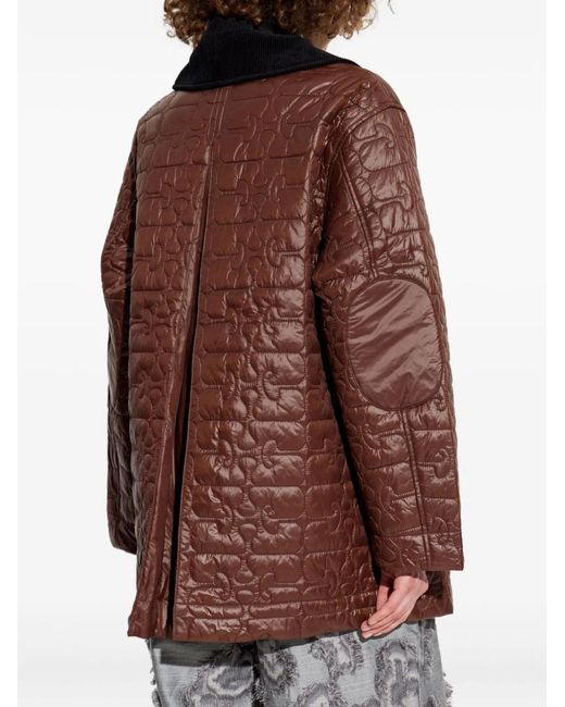 Ganni Brown Giacca Midi Trapuntata