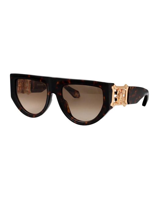 Roberto Cavalli Brown Havana Acetate And Metal Sunglasses