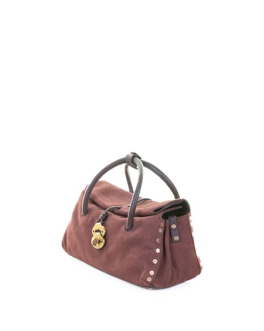 Zanellato Pink Dotta Jones Suede Bag With Shoulder Strap