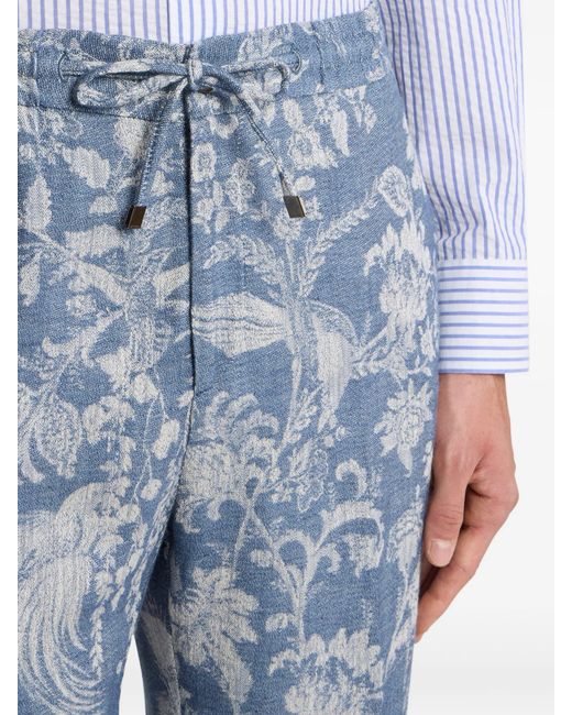 Etro Blue Cotton Jogger Pants for men