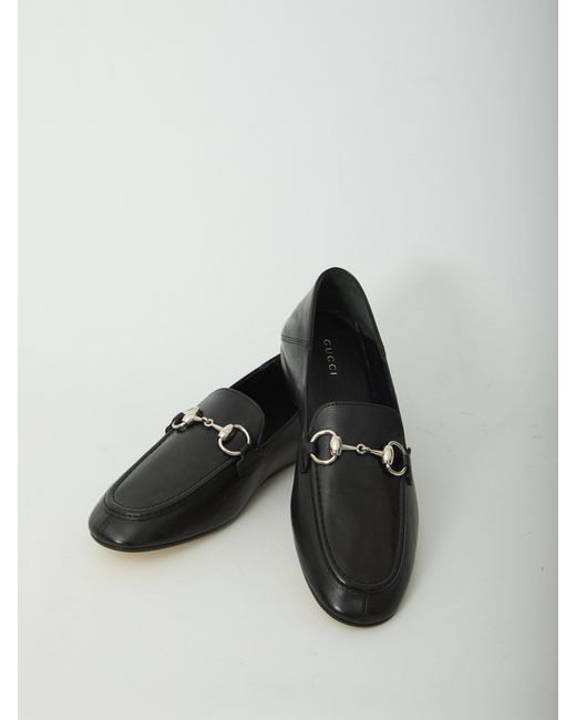 Gucci White Jordaan Soft Horsebit Leather Loafers