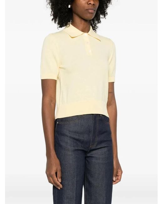 A.P.C. Natural Cotton Polo Shirt With Jacquard Logo