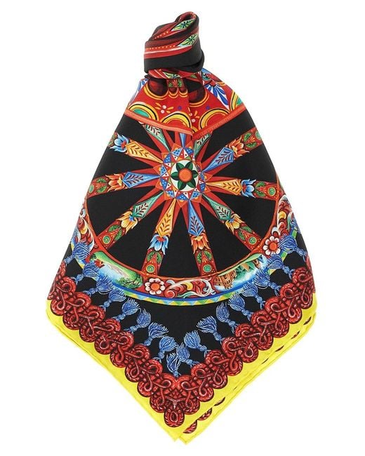Dolce & Gabbana Orange Dolce & Gabbana 'Carretto' Scarf