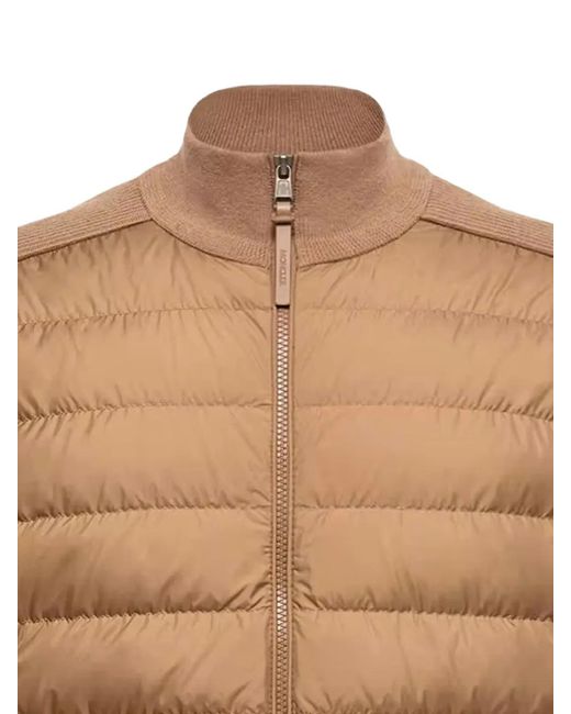 Moncler Natural Quilted Panelled Sweater for men