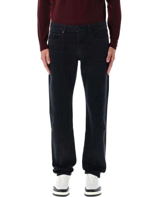Saint Laurent Black Low-Rise Slim Jeans for men