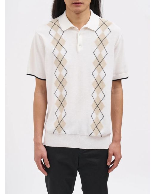 Paolo Pecora White Cotton Knitted Polo Shirt for men