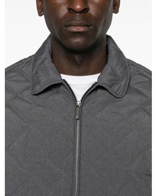 Emporio Armani Gray Quilted Blouson Jacket for men