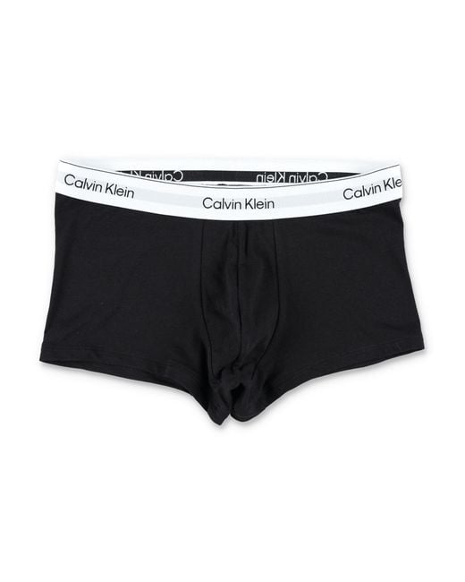 Calvin Klein Black Cotton Blend 3-Pack Low Rise Trunks for men