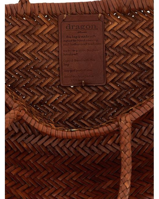 Dragon Diffusion Brown 'Bamboo Triple Jump' Large Shoulder Bag