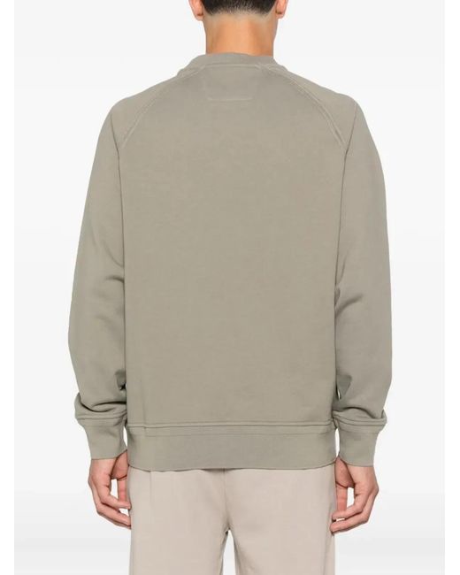 C P Company Gray C.P.Company Sweatshirt With Embroidered Logo for men