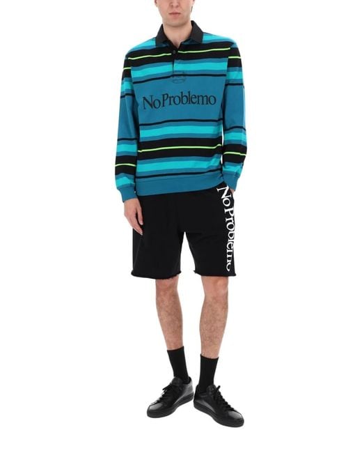 No Problemo Black Shorts Con Logo for men