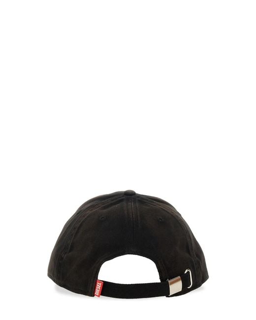 DIESEL Black C-Run-Wash Hat for men