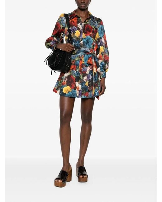 Alice + Olivia White Printed Shirtdress