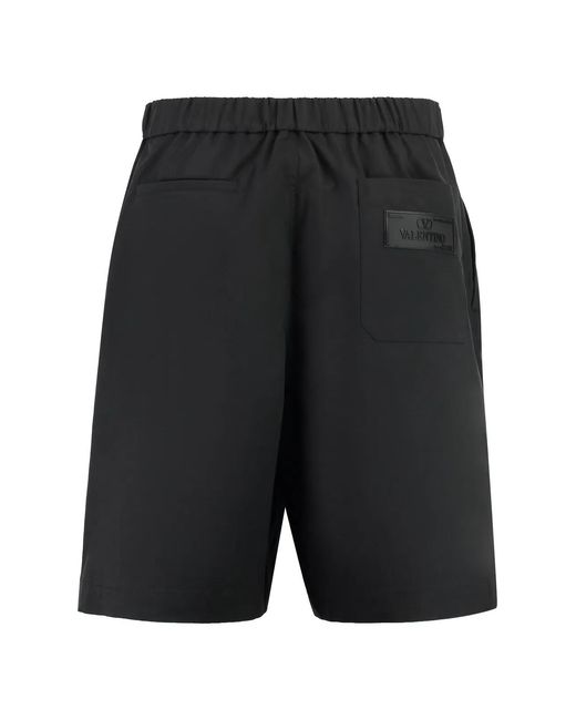 Valentino Gray Nylon Bermuda Shorts for men