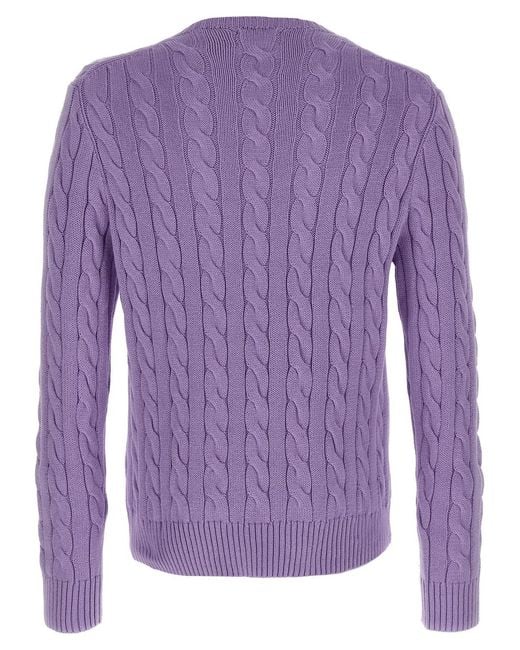 Polo Ralph Lauren Purple Cotton Braided Sweater for men