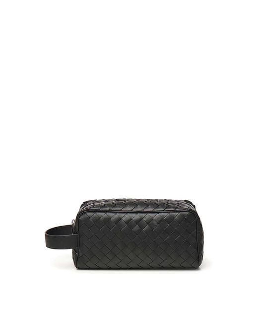 Bottega Veneta Black Intertwined Travel Clutch Bag for men
