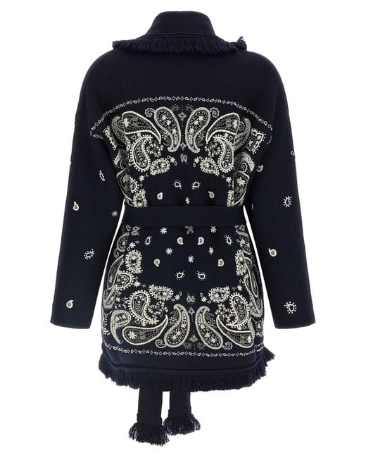 Alanui Blue Virgin Wool Cardigan