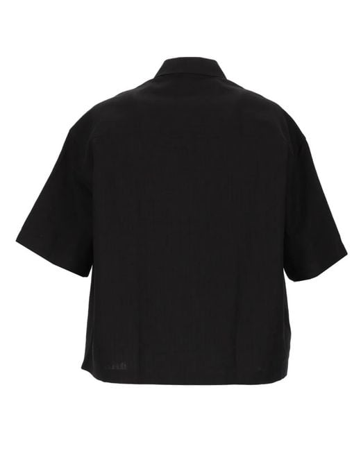 Studio Nicholson Black Cotton Linen Shirt for men