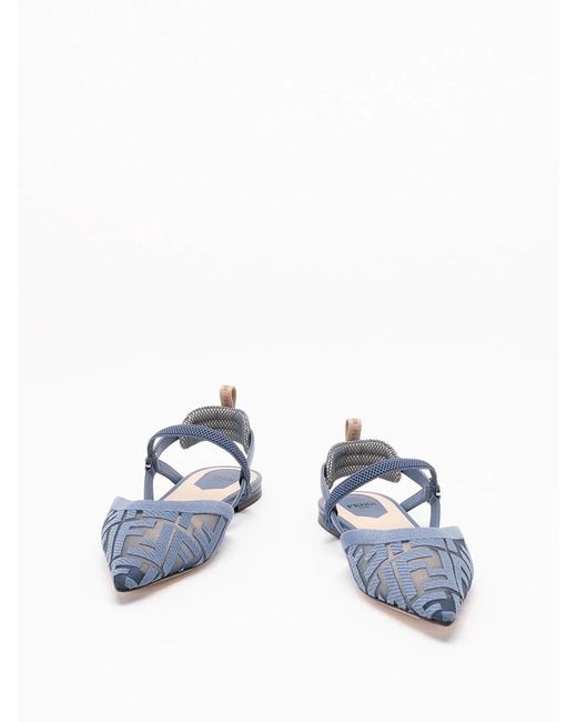 Fendi Blue 'Colibri Lite' Slingback