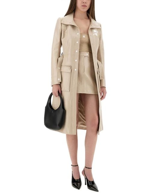 Courreges Natural Courregès Vinyl Mini Skirt Reedition