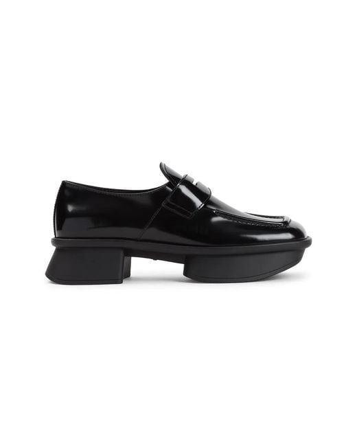 Prada Black Elegant Leather Loafers With 4Cm Heel