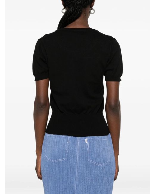 Vivienne Westwood Black Bea Orb-Embroidered Short-Sleeve Top