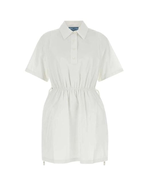 Prada White Poplin Shirt Dress