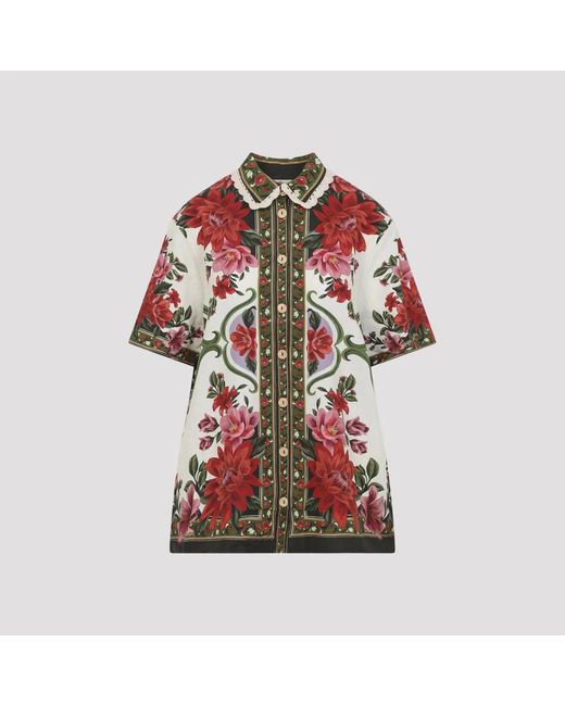 Farm Rio Red Floral Wonder Linen Shirt