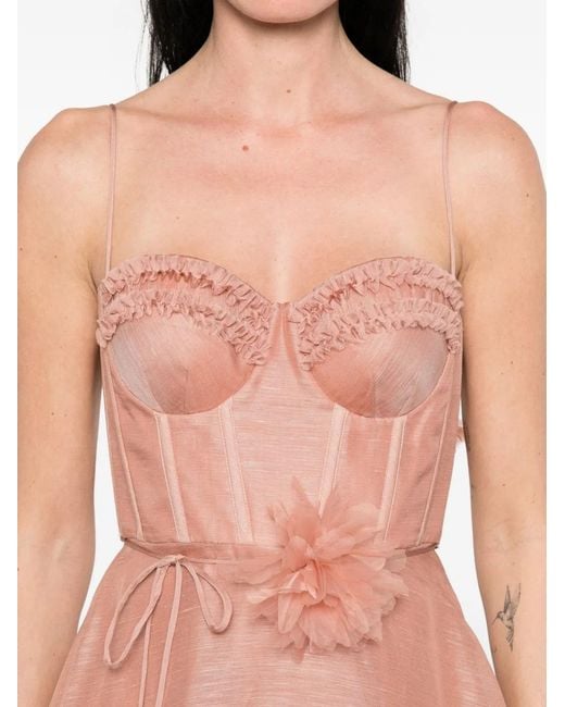 Zimmermann Pink Luna Midi Dress