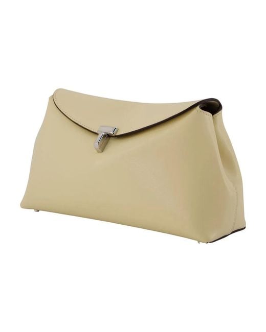 Totême Natural T-Lock Clutch Bag – – Leather –