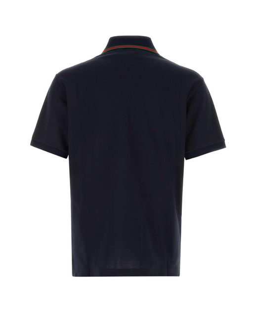 Gucci Blue Cotton Piqué Jersey Polo Shirt for men