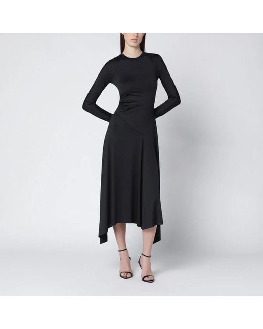 Victoria Beckham Black Asymmetric Midi Dress