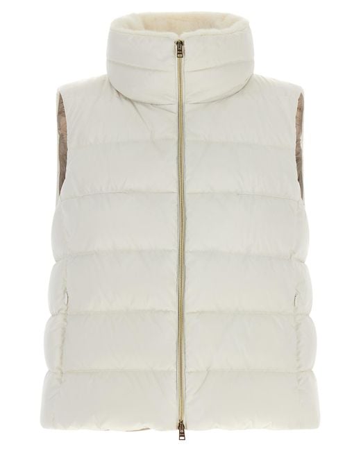 Herno White Technical Satin Vest