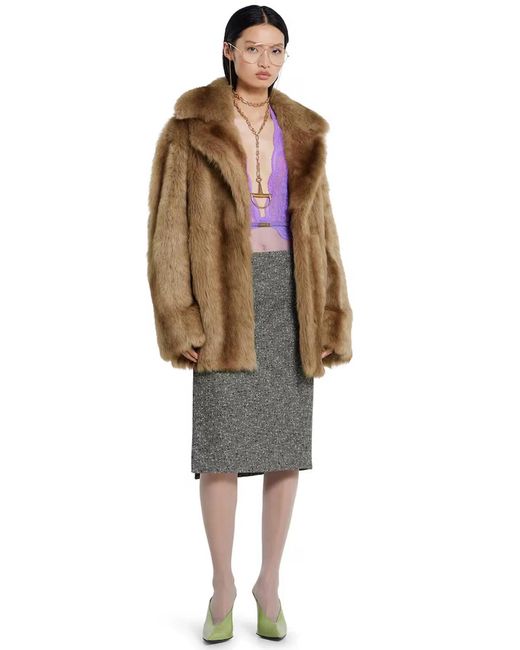 Gucci Gray Buttoned Wool Skirt