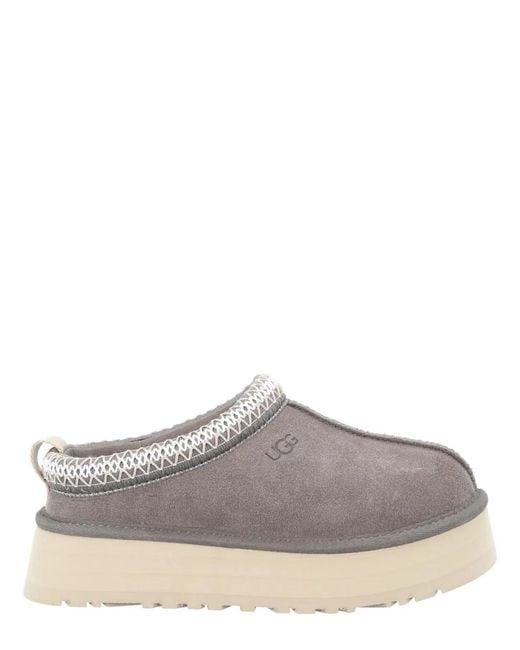 Ugg Gray Leather-Textile Flat