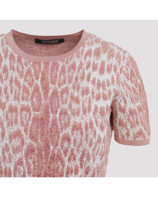 Roberto Cavalli Pink Jaguar Print Dress