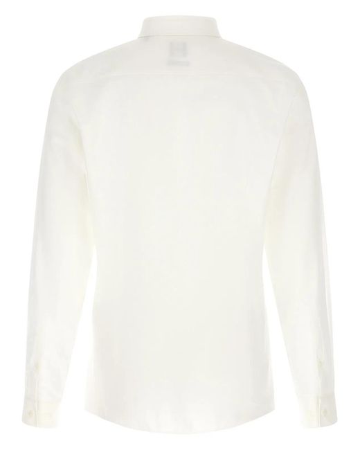 Boss White Stretch Cotton Shirt for men
