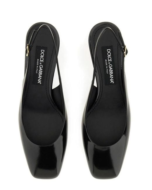 Dolce & Gabbana Black Dolce & Gabbana Patent Leather Slingback