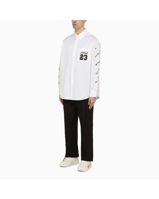 Off-White c/o Virgil Abloh White Logo Cotton Overshirt for men