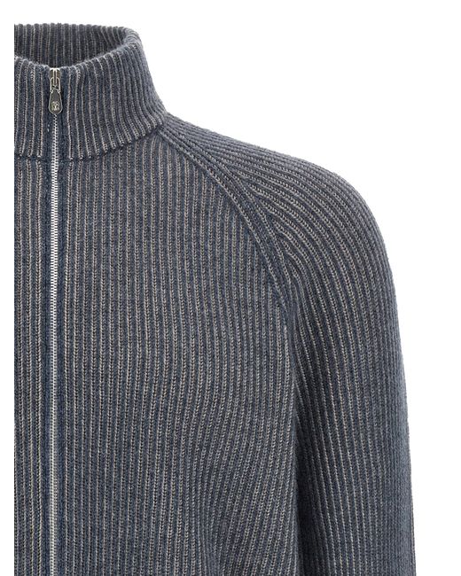Brunello Cucinelli Gray Vanisé Cashmere Cardigan for men