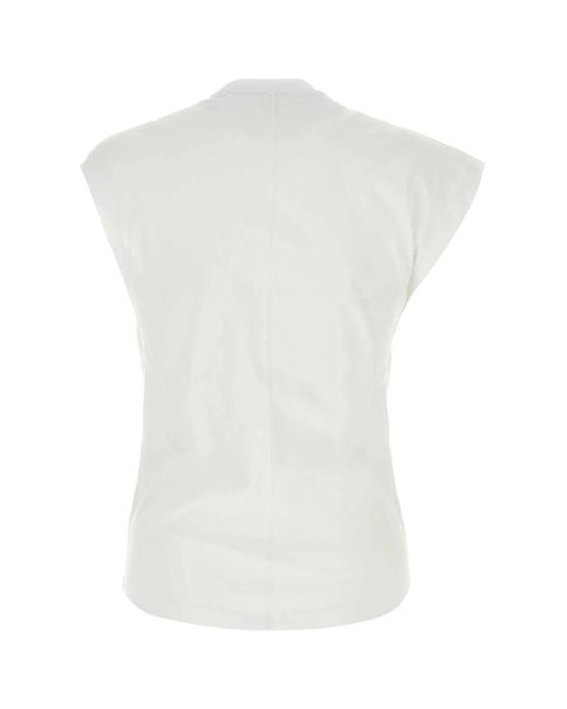 Isabel Marant White Nayda Sleeveless T-Shirt Knot Detail