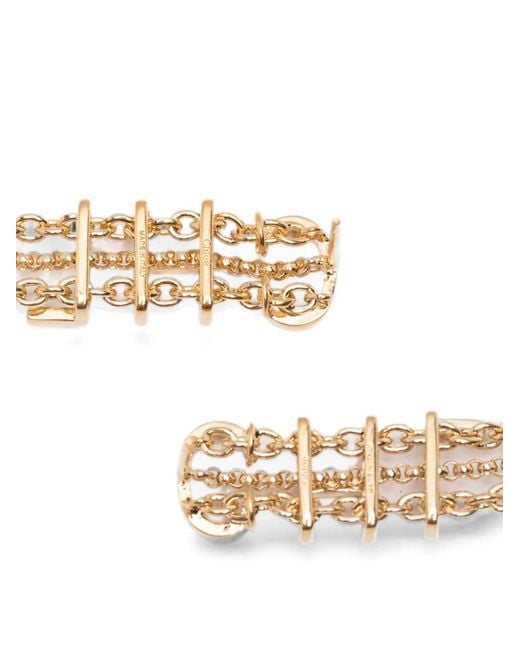 Chloé White Polished Chain-Link Drop