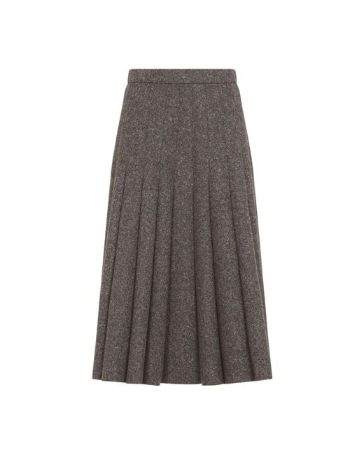 Brunello Cucinelli Gray Moro Donegal Skirt