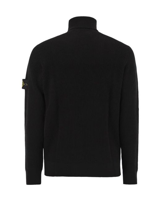 Stone Island Black Longsleeved Tshirt With Logo for men