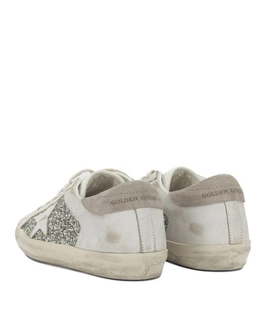 Golden Goose Deluxe Brand White Super-Star Glitter Sneakers