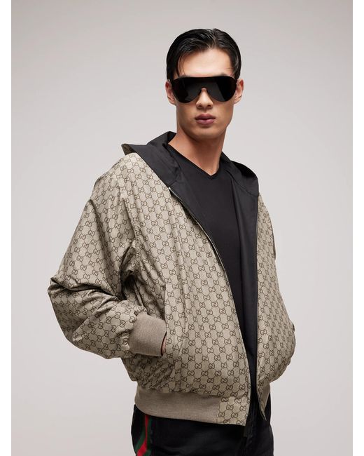 Gucci Black Reversible Cotton Canvas Zip Jacket for men